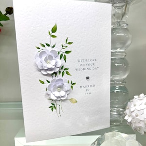 Cartão de casamento, cartão de parabéns de casamento, cartão de recém-casado, cartão de luxo, cartão para noiva e noivo, cartão de dia de casamento feito à mão, cartão de lembrança