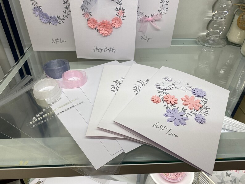 Card Making Kit Paper Flowers Card Kit Card Making Set Etsy UK