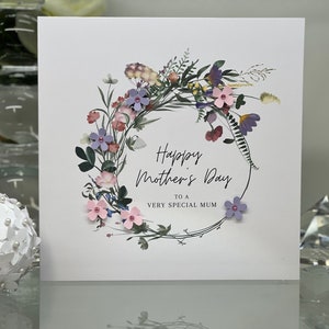 Tarjeta del Día de la Madre, Tarjeta del Domingo de la Madre, Tarjeta de lujo del Día de la Madre, Regalo del Día de la Madre de recuerdo, Tarjeta especial del Día de la Madre, Tarjeta hecha a mano, 3d
