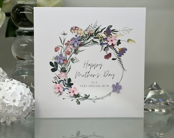 Moederdagkaart, Moederzondagkaart, Luxe Moederdagkaart, Aandenken Moederdagcadeau, Speciale Moederdagkaart, Handgemaakte Kaart, 3d
