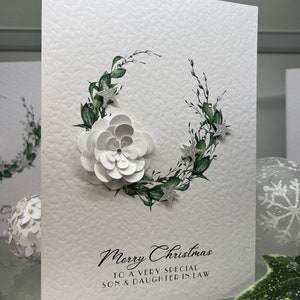 Carte de Noël pour beau-fils et belle-fille, carte de Noël souvenir, souvenir, carte de luxe 3D faite main, carte de Noël spéciale, Noël de fils