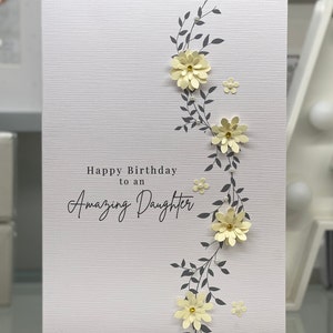Carte d'anniversaire de fille, fille étonnante, carte de fille, carte de voeux de fille, carte souvenir 3D faite main, grande carte de luxe, carte à encadrer
