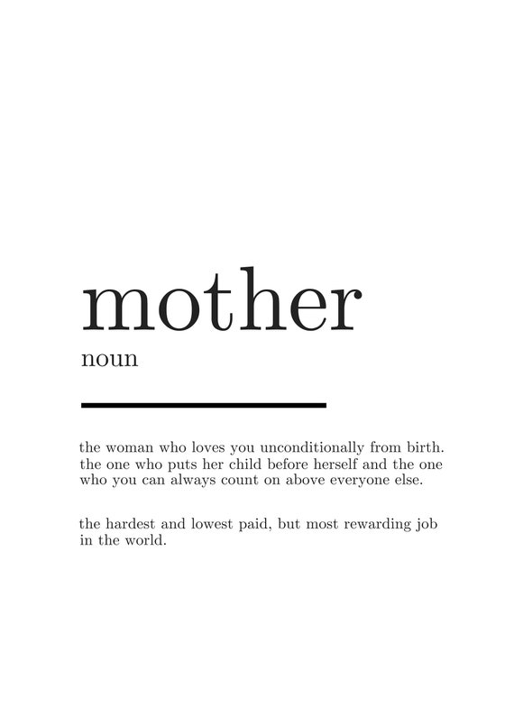Dictionary Print for Mother, Mother's Day Print, Dictionary Style