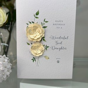 Carte d'anniversaire dieu fille, carte dieu fille, merveilleuse fille dieu, carte de voeux dieu fille, carte souvenir 3D fait main, carte de luxe