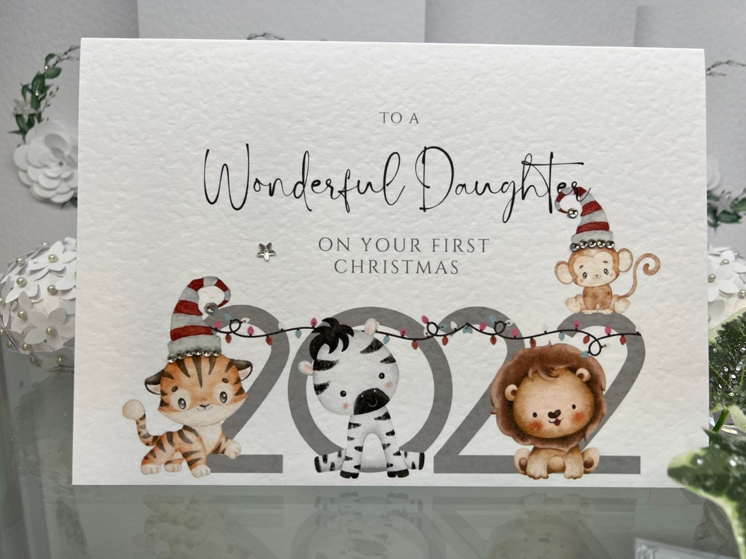 2024 Personalised First Christmas Card, Daughter, Granddaughter, Great