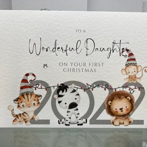 2024 Biglietto di Natale personalizzato per il primo Natale, Figlia, Nipote, Primo Natale della pronipote, Biglietto di Natale speciale per bambina