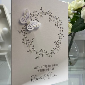 Personalised 3D Butterfly Wedding Card, Wedding Congratulations Card, Just Married Card, Wedding Card, Bride & Groom Card, Wedding Day Card