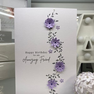 Carte d'anniversaire d'un ami, ami extraordinaire, carte d'un ami, carte de voeux d'un ami, carte souvenir 3D faite main, grande carte de luxe, carte à encadrer