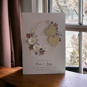 Carte de mariage personnalisée, Carte de mariage d'automne de luxe, Carte de mariage, Carte de mariage 3D, Carte de mariage rustique, Mariage d'automne, Couleurs d'automne