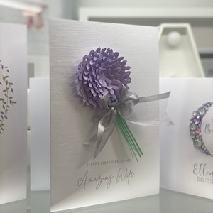 Cartão de aniversário da esposa, cartão de esposa incrível, cartão de esposa, cartão de felicitações da esposa, cartão de lembrança feito à mão em 3D, cartão grande de luxo, cartão para emoldurar