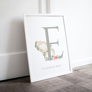 Impresión de letra personalizada de niña, Impresión de vivero de niñas personalizada, Regalo de bebé nuevo, Impresión de bebé nuevo, Impresión personalizada de niña, impresión de recuerdo