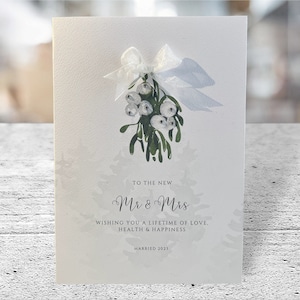 Personalised Wedding Card, Luxury Christmas Wedding Card, Special Wedding Card, 3D Wedding Card, Keepsake Wedding Card, Mistletoe Wedding