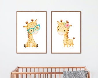 Giraffe Prints, Children's Giraffe Prints, Nursery Prints, Nursery Picture, Jungle Theme, Safari Theme, Animal Theme, Children's Prints