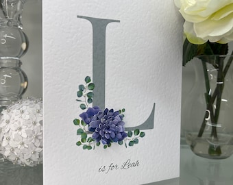 Personalised Greeting Card, 3D Handmade Initial Birthday Card, Keepsake Card, Luxury Card, Card To Frame, Special Birthday Card
