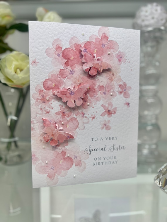 Biglietto auguri sorella buon compleanno con busta palloncini fiori regali  per amico scintille acquerello Elegante Cocktail -  Italia