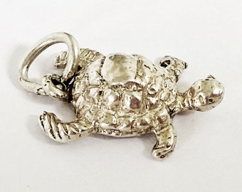 Dije de tortuga vintage - Plata de ley - 1,9 g