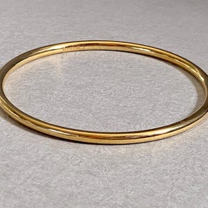 Bracciale rigido MONET color oro - Bracciale sottile impilabile - Taglia S - circa anni '80