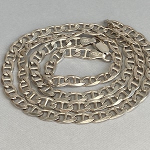 62cm Long Sterling Silver Mariner Link Chain -30g - Unisex - 6mm Width -  24.5in Length