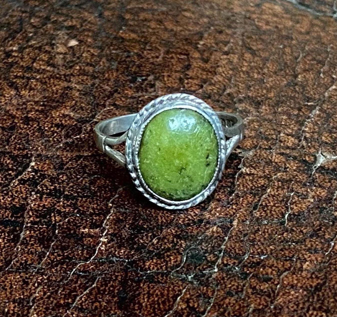 Irish Regional Silver Ring - Midcentury - Connemara Marble