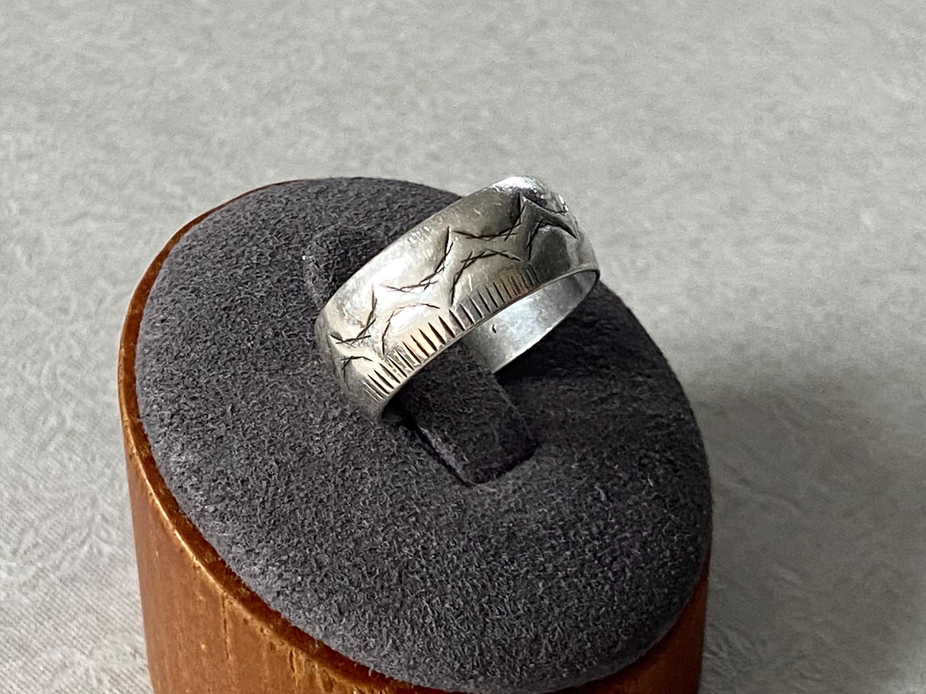 1976 English Hallmarked Silver Band - Engraved Pattern - Toye Kenning & Spencer