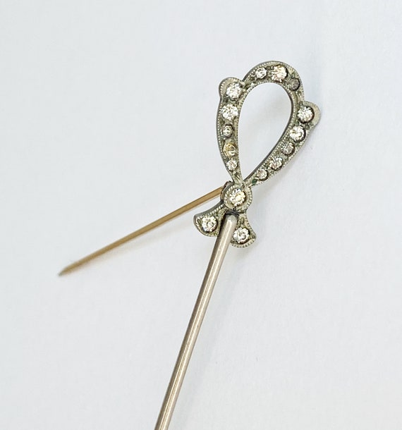 Antique Edwardian Sceptre Pin, Silver & Rolled Go… - image 1