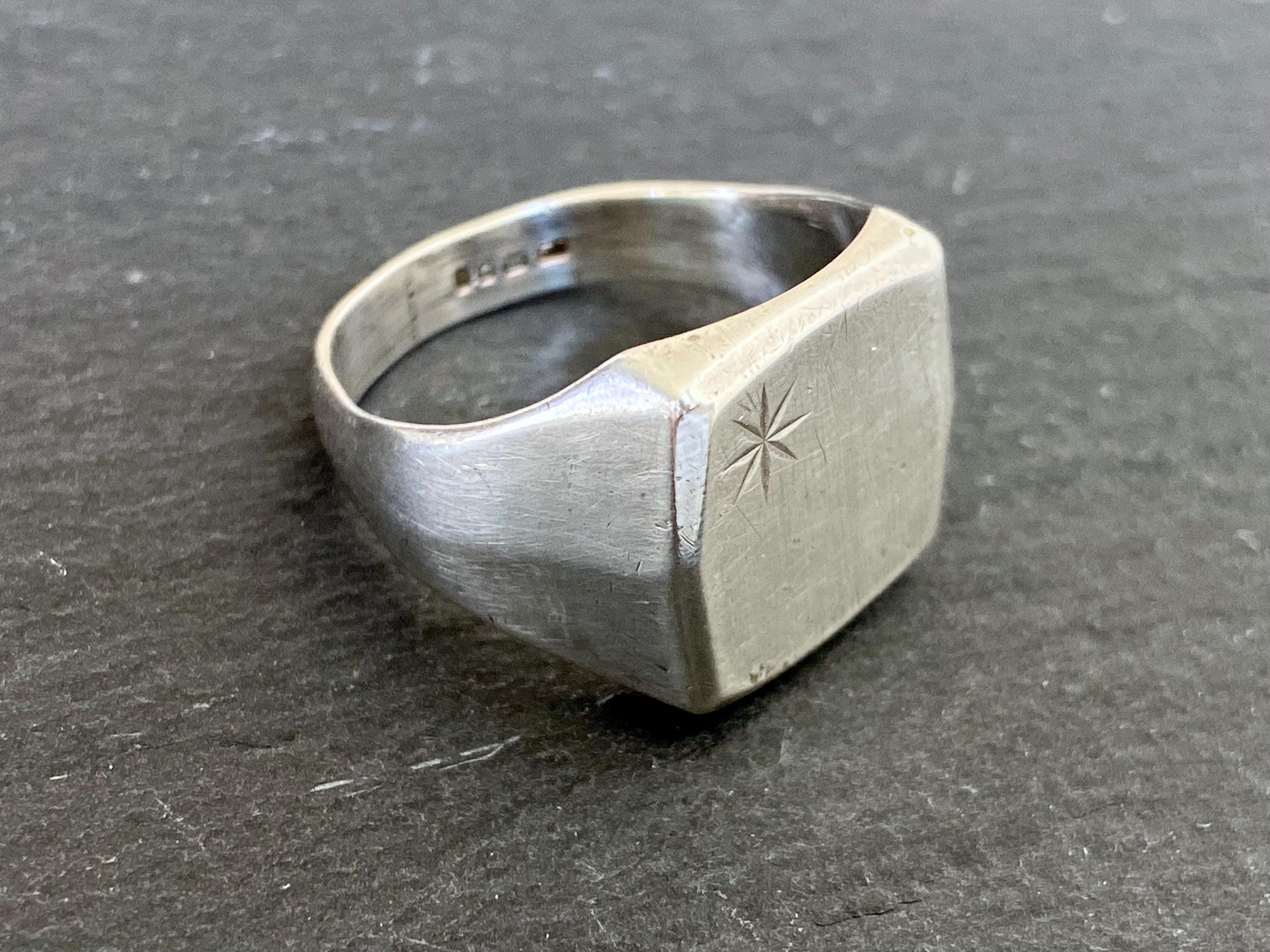 Mens 1970s Silver Ring - Etsy