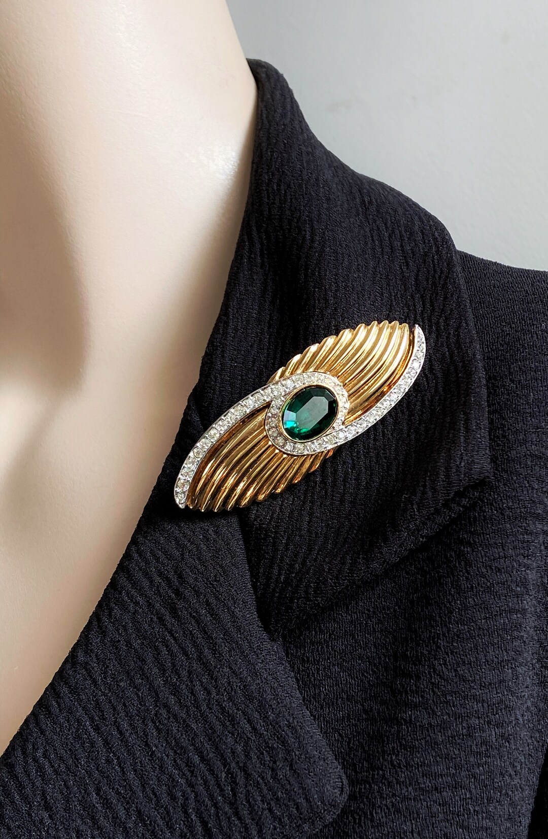 Broche Florale Vintage En Argent - Signée MK - Années 1980/1990 - Occasion