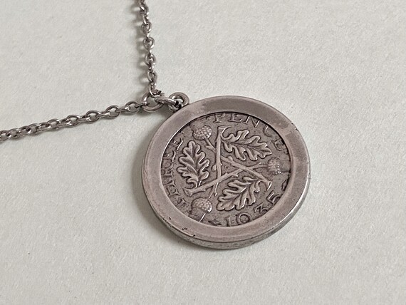 Mid Century Ward Brothers Threepence Coin Pendant… - image 2