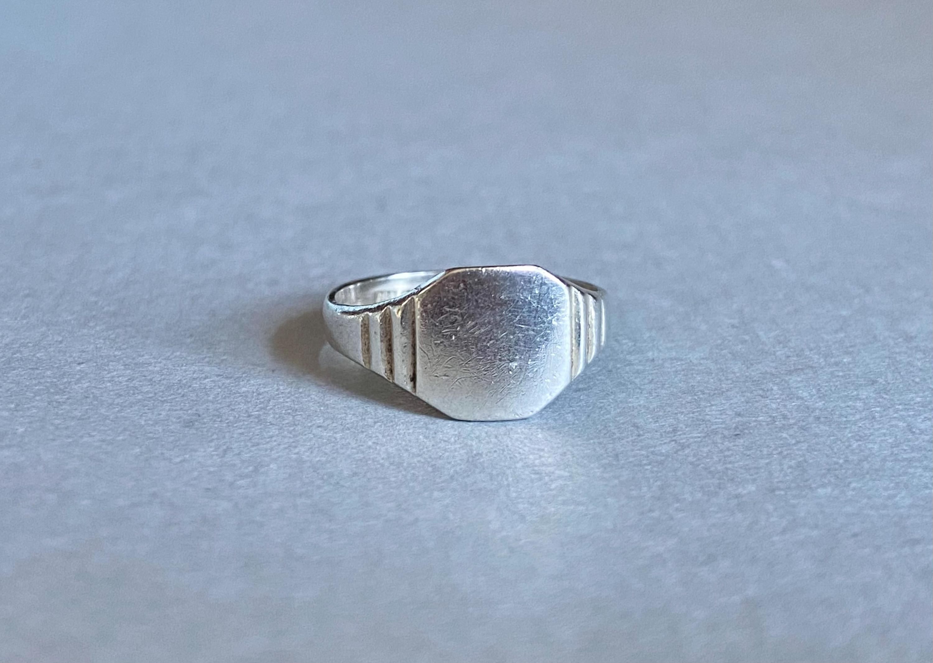 希少　ヴィンテージ　925 アンティーク　アメリカ　シグネット　星　リング 50s vintage black onyx silver signet ring ヴィンテージ