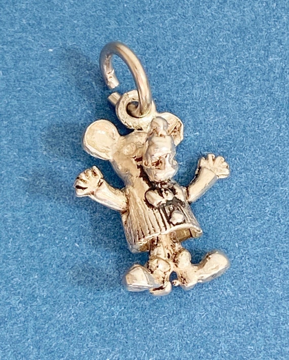 Pendentif Souris Miniature En Argent Massif 925 - Breloque Charm Vintage - France