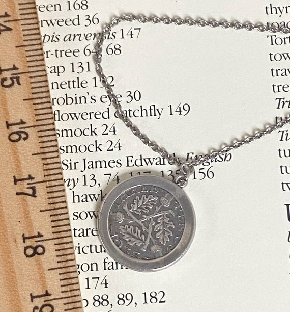 Mid Century Ward Brothers Threepence Coin Pendant… - image 8