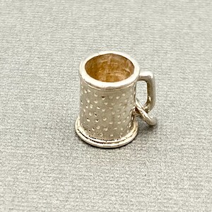 Vintage Dotty Beer Tankard Silver Charm - Traditional Bracelet Charm