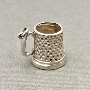 Vintage (Big) Dotty Tankard Silver Charm - Traditional Bracelet Charm
