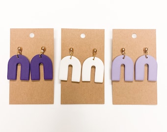 Handmade Arch Dangle Earrings: Hypoallergenic Stainless Steel