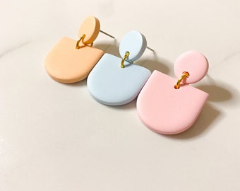 Abstract Oval Dangles, Spring Dangle Earrings