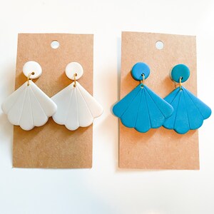 Scallop Stud Earrings, Scallop Shell Studs