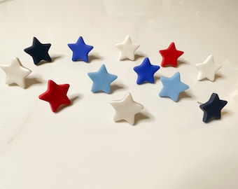 Handmade Star Stud Earrings, Hypoallergenic 4th of July Jewelry