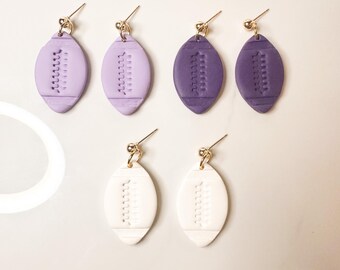 Handmade Football Earrings, Hypoallergenic Game Day Jewelry