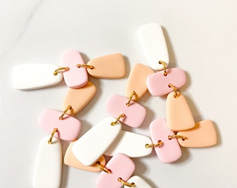 Handmade Pastel Dangle Earrings, Hypoallergenic Stainless Steel