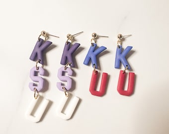 Custom College Letter Earrings, Game Day Jewelry
