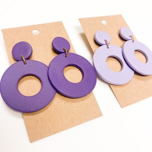 Large Circle Earrings, Circle Stud Earrings, Minimalist Circle Earrings, Handmade Polymer Clay Earrings