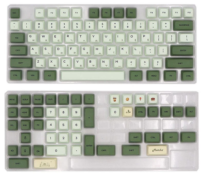 Matcha Theme PBT Keycap Set for Mechanical Keyboard XDA Profile MX Stem Compatible Keycaps