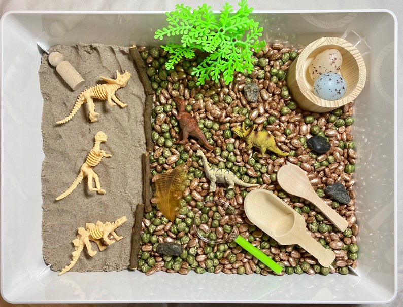 Imaginative Play Dinosaur Dig Sensory Bin Birthday Gift for Kids Dinosaurs Sensory Tray Activity Set Learning Tools for Toddlers