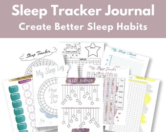 sleep journal printable, sleep log diary, sleep tracker printable for insomnia,  sleep chart,