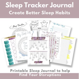 sleep journal printable, sleep log diary, sleep tracker printable for insomnia,  sleep chart,