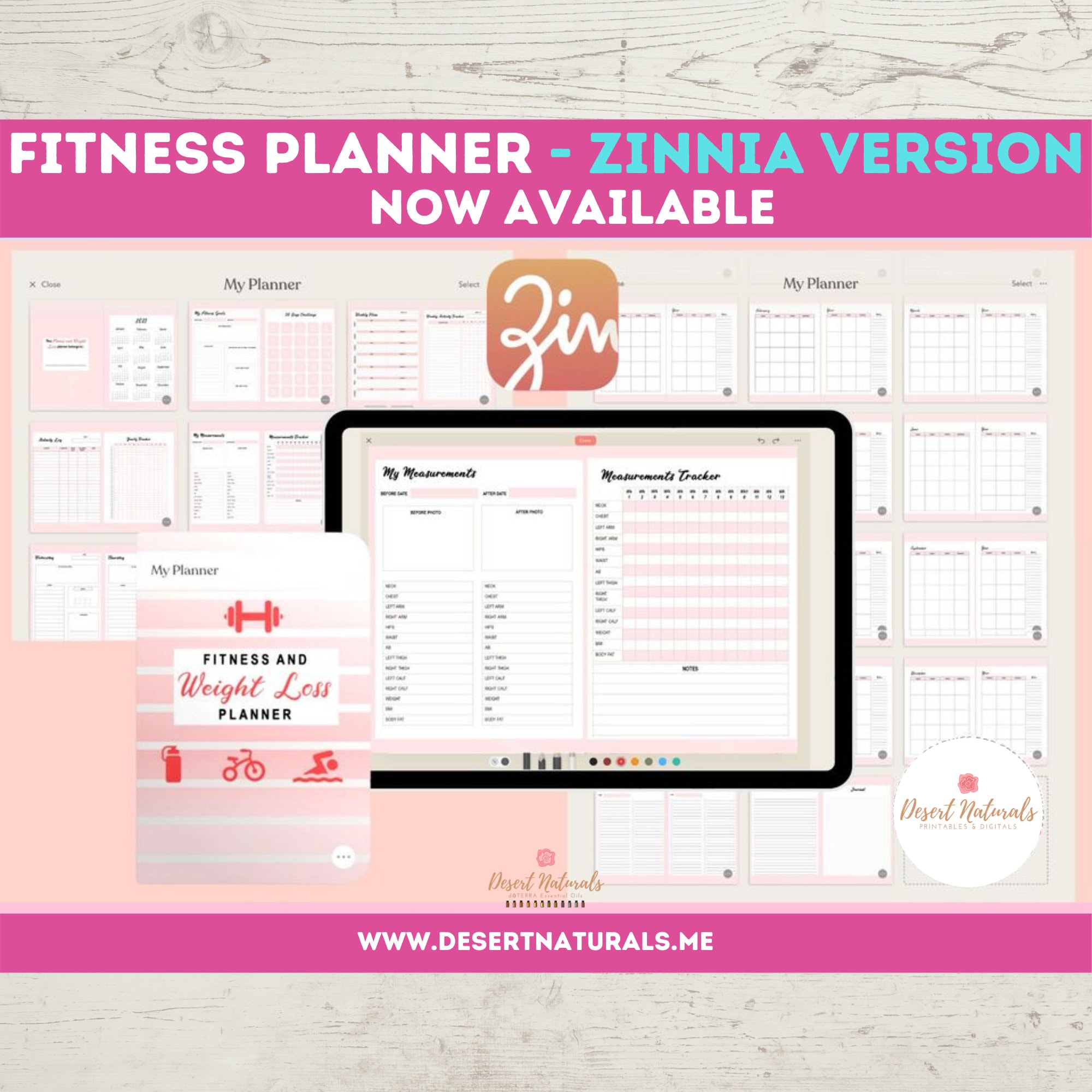 Weight Loss Planner for Ipad Zinnia Weight Loss Digital Etsy