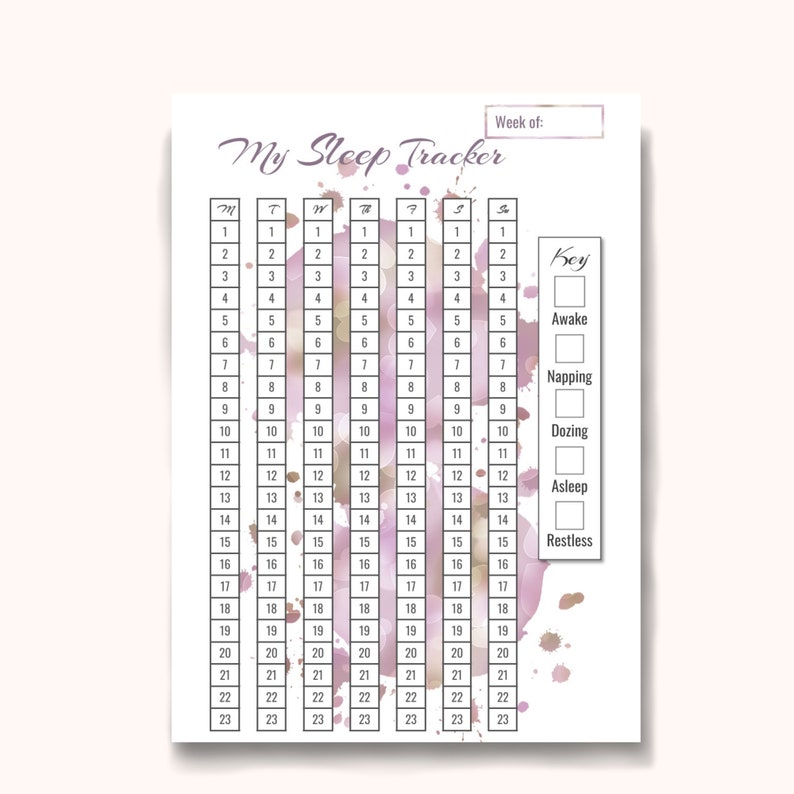 Sleep Journal Printable, Sleep Log Diary, Sleep Tracker Printable for ...