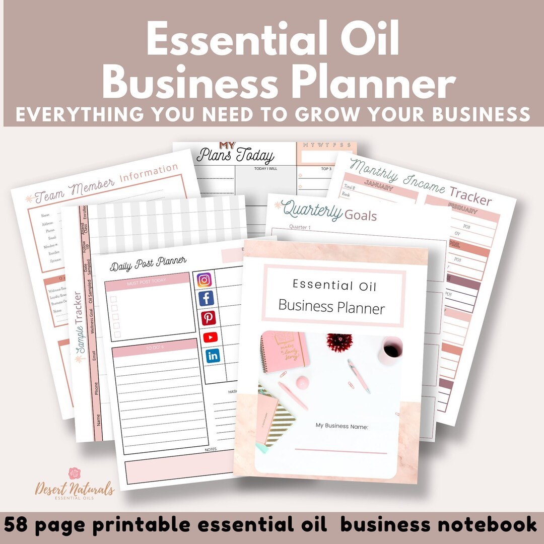 Essential Oil Business Planner, Undated Printable Planner Inserts for ...