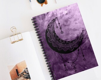 Moon Notebook Dream Journal Spiral Notebook, Journal Gift for Her