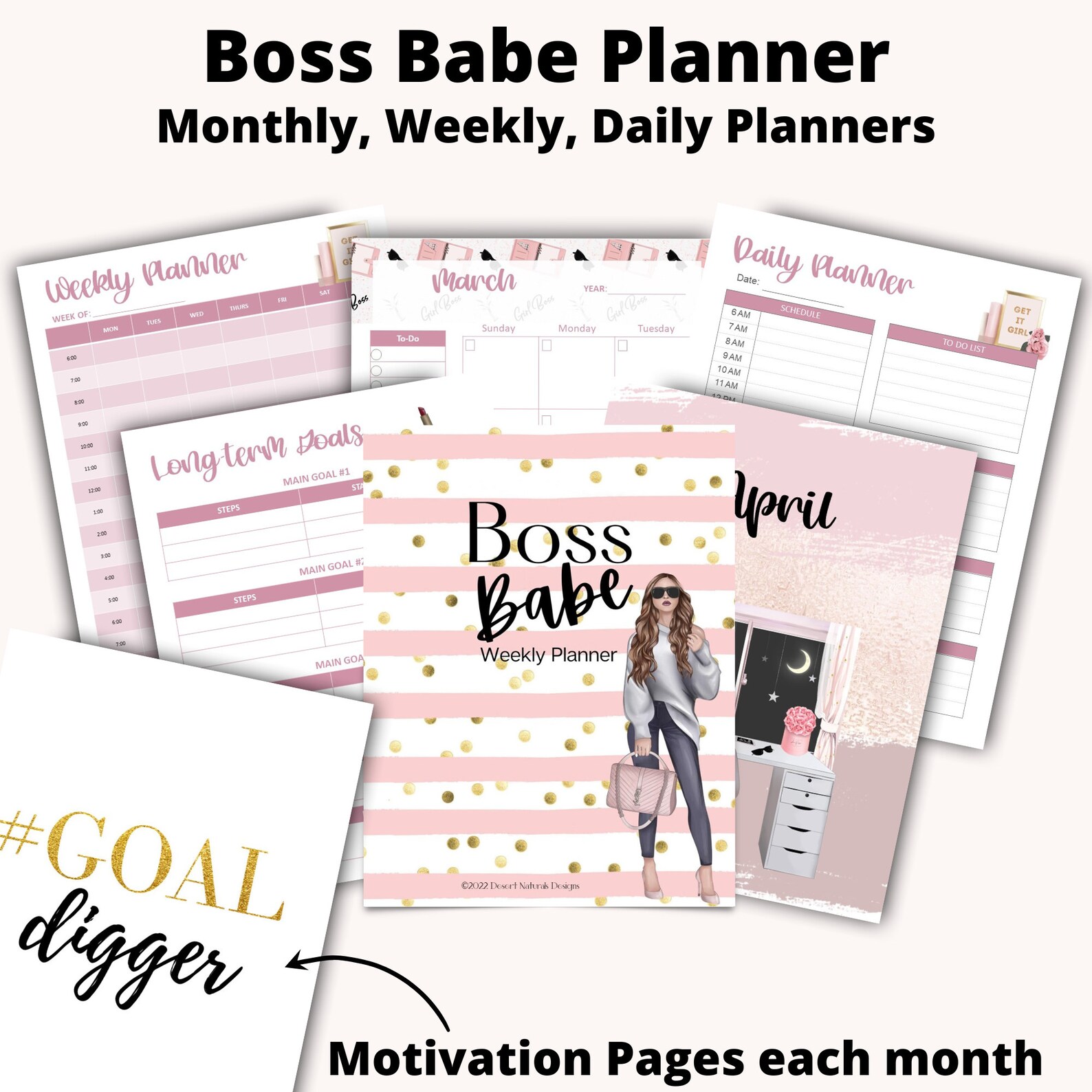 Boss Babe Planner Printable PDF for Women Lady Boss Planner Etsy